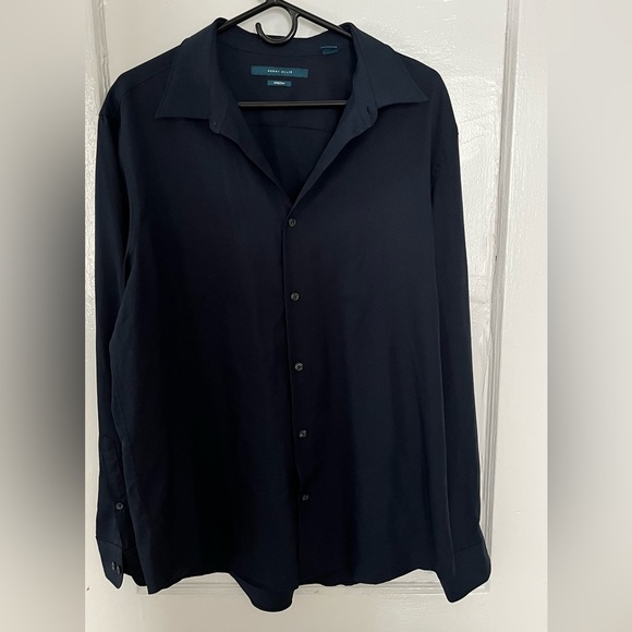 Perry Ellis Dark Blue Stretch Shirt - Picture 1 of 3